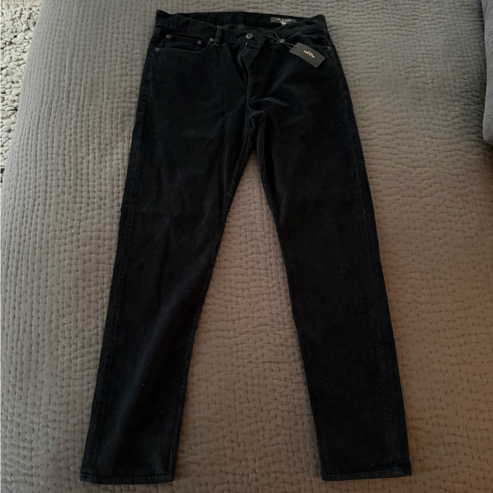 NWT rag & bone Men's Salute (Dark Blue) Corduroy FIT 2 Pants 33 x 32
